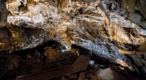 a cave with stalactites and stalagmites